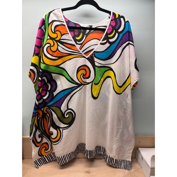 Trina Turk Multicolored Kimono Beach Cover-up, Size Small - Picture 1 of 5